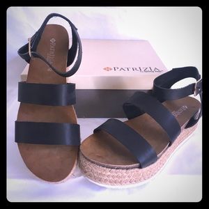 Patrizia Black Strappy Espadrille Platform Sandal